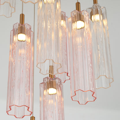 Crystorama Addis 12" LED Multi-Light Pendant Aged Brass Spring - detail