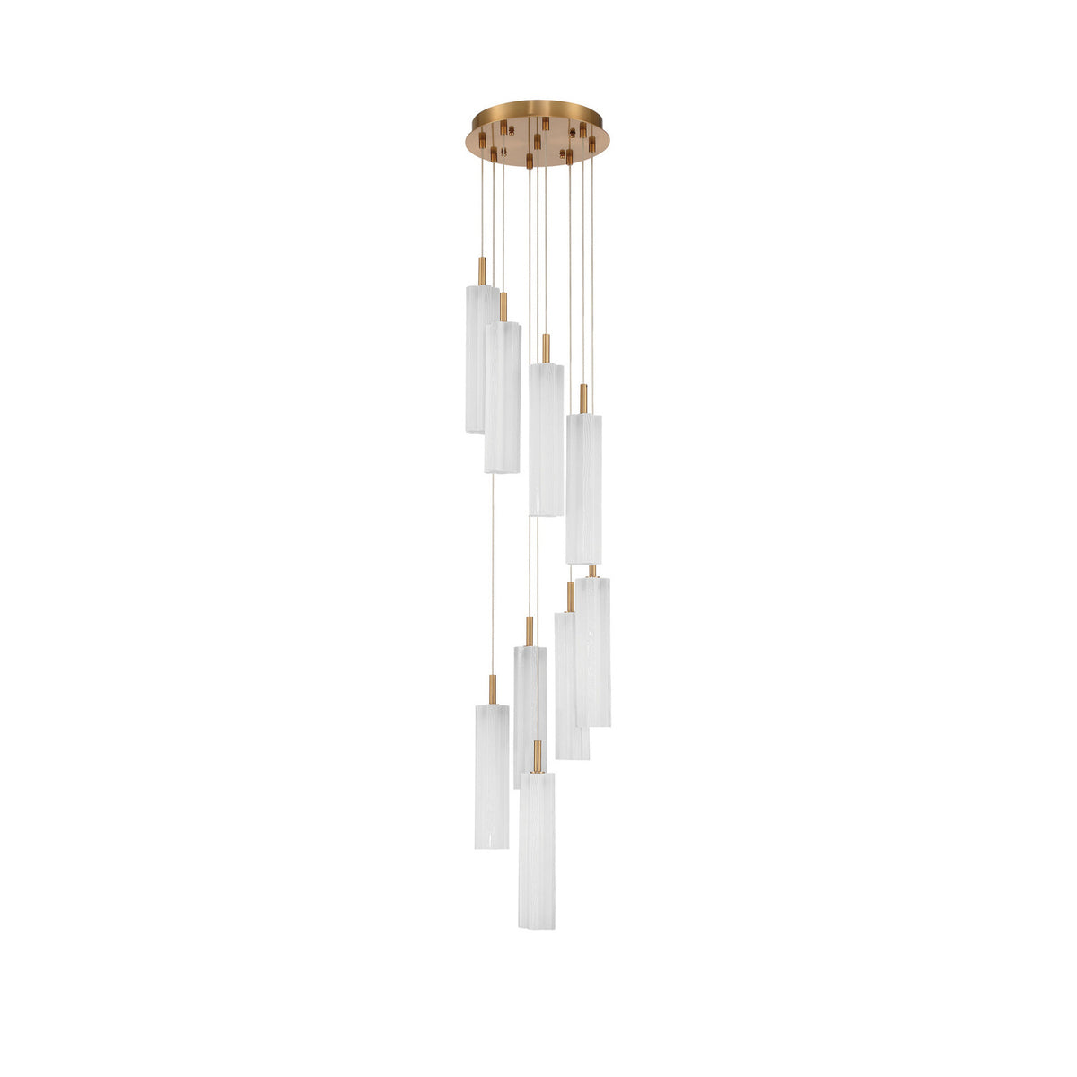 Crystorama Addis 12" LED Multi-Light Pendant Aged Brass White - detail