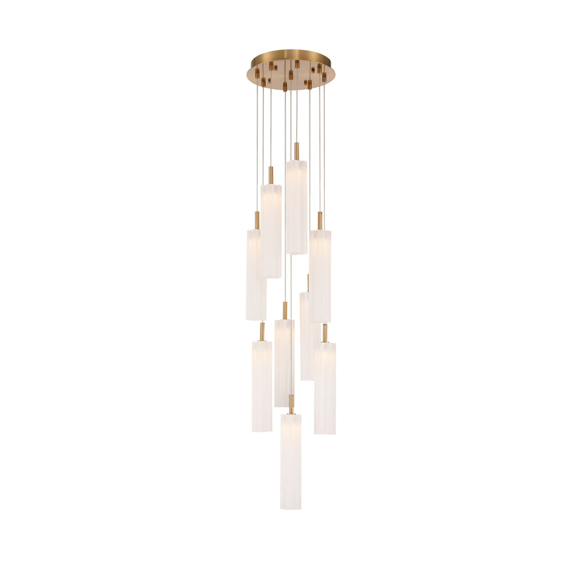 Crystorama Addis 12" LED Multi-Light Pendant Aged Brass White - detail
