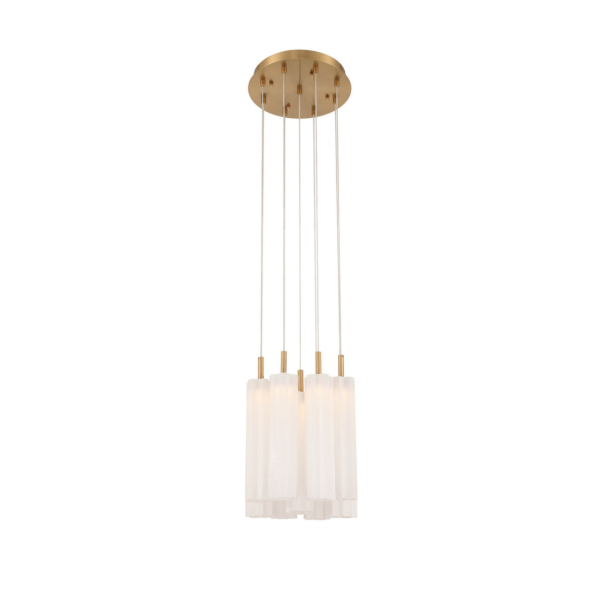 Crystorama Addis 12" LED Multi-Light Pendant Aged Brass White - detail