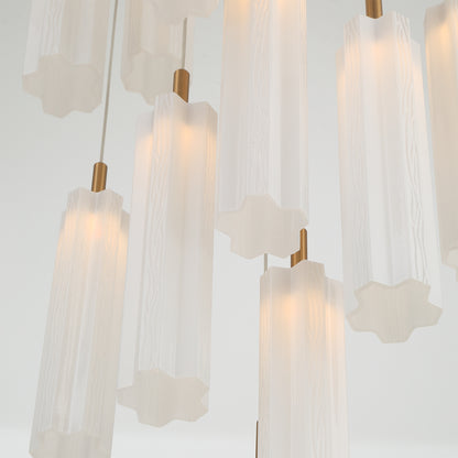 Crystorama Addis 12" LED Multi-Light Pendant Aged Brass White - detail