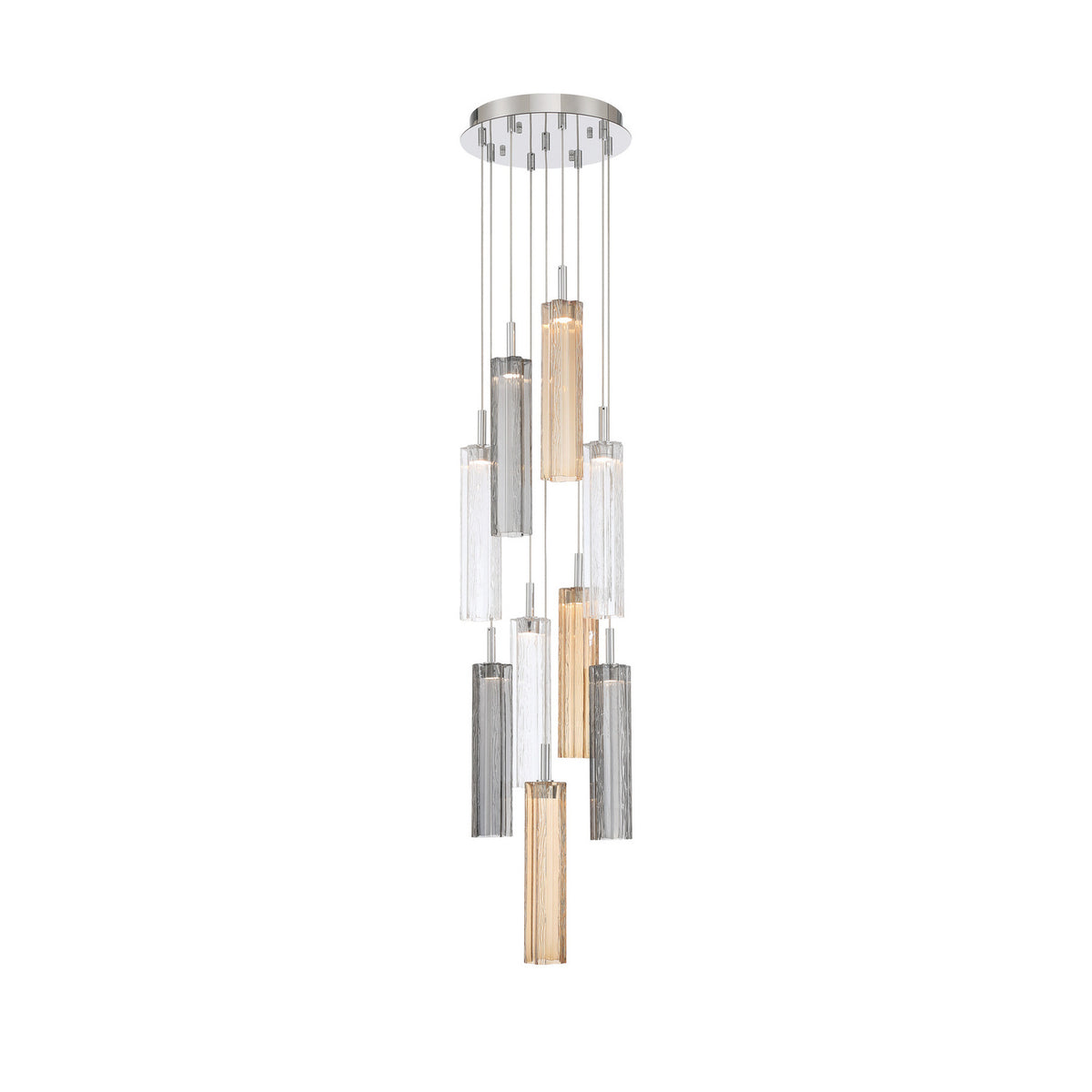Crystorama Addis 12" LED Multi-Light Pendant Polished Chrome Autumn - detail