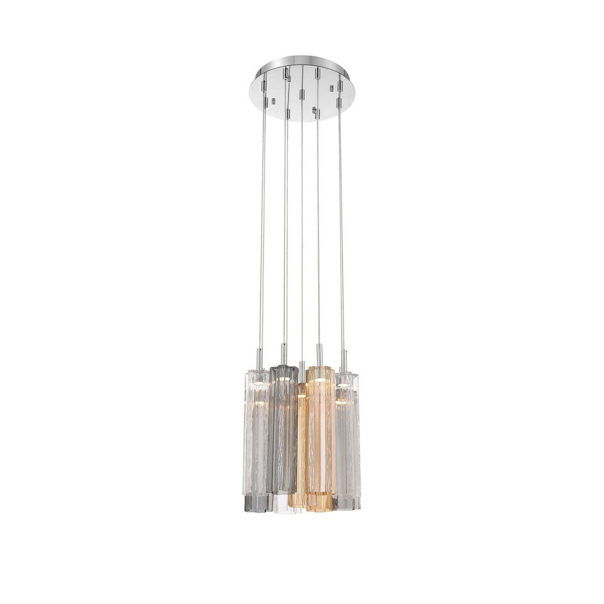 Crystorama Addis 12" LED Multi-Light Pendant Polished Chrome Autumn - detail