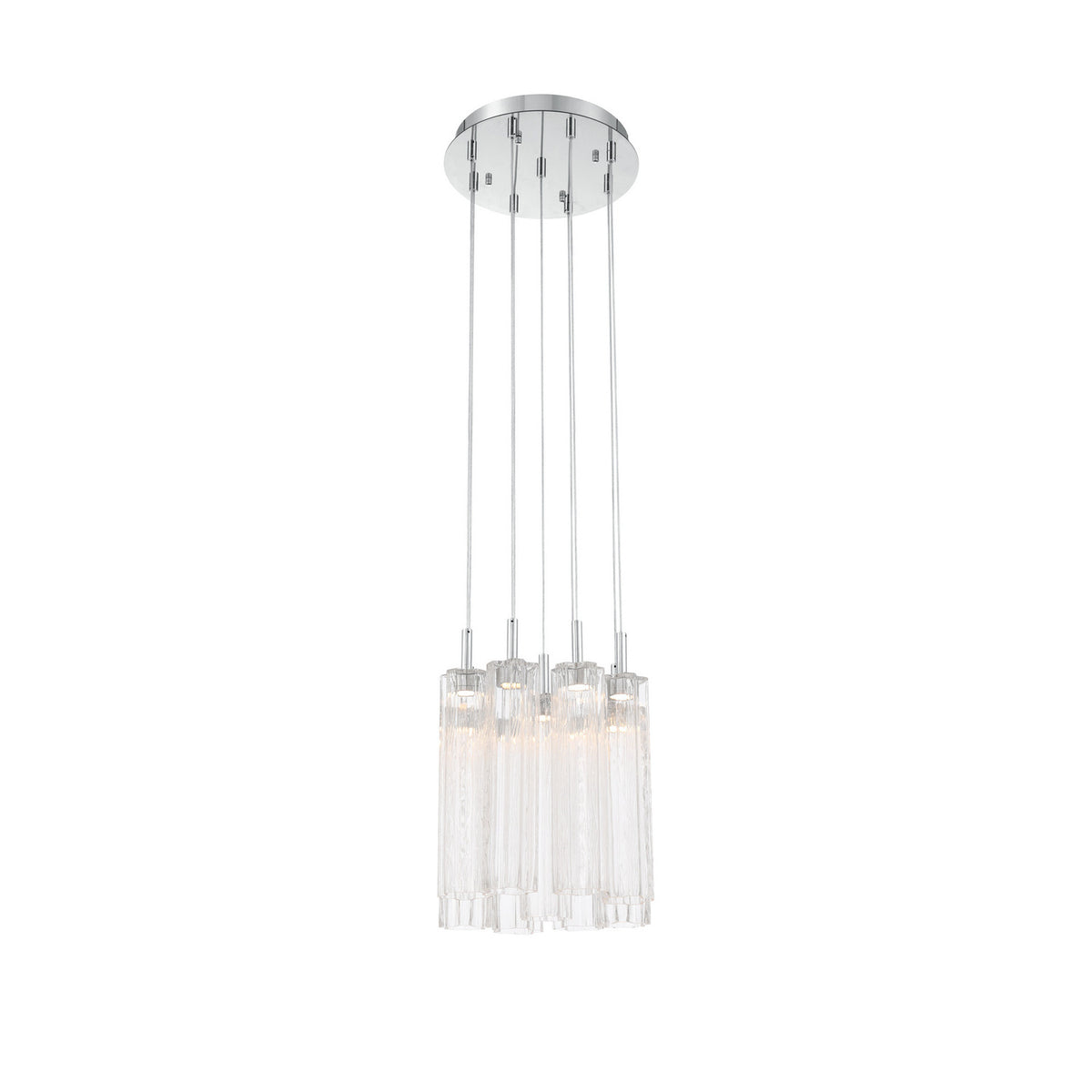Crystorama Addis 12" LED Multi-Light Pendant Polished Chrome Clear - detail