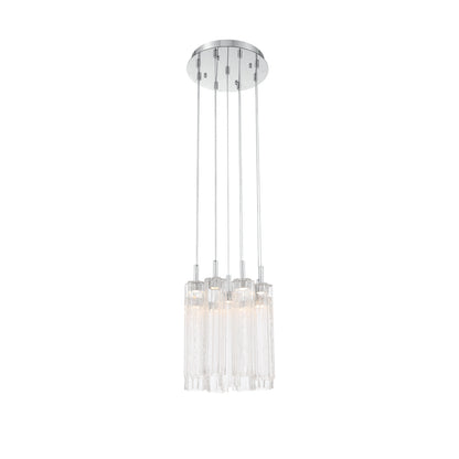 Crystorama Addis 12" LED Multi-Light Pendant Polished Chrome Clear - detail