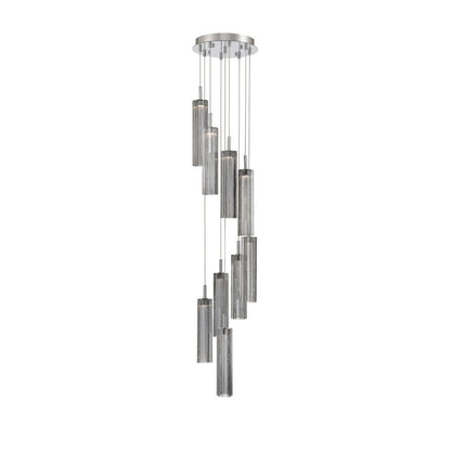 Crystorama Addis 12" LED Multi-Light Pendant Polished Chrome Smoke