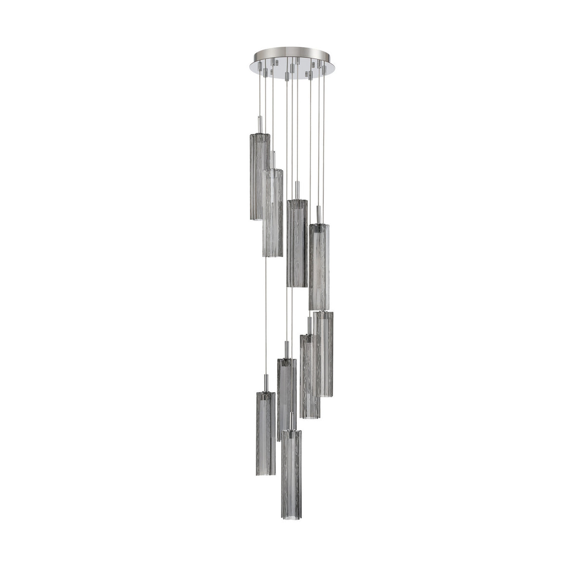 Crystorama Addis 12" LED Multi-Light Pendant Polished Chrome Smoke - detail