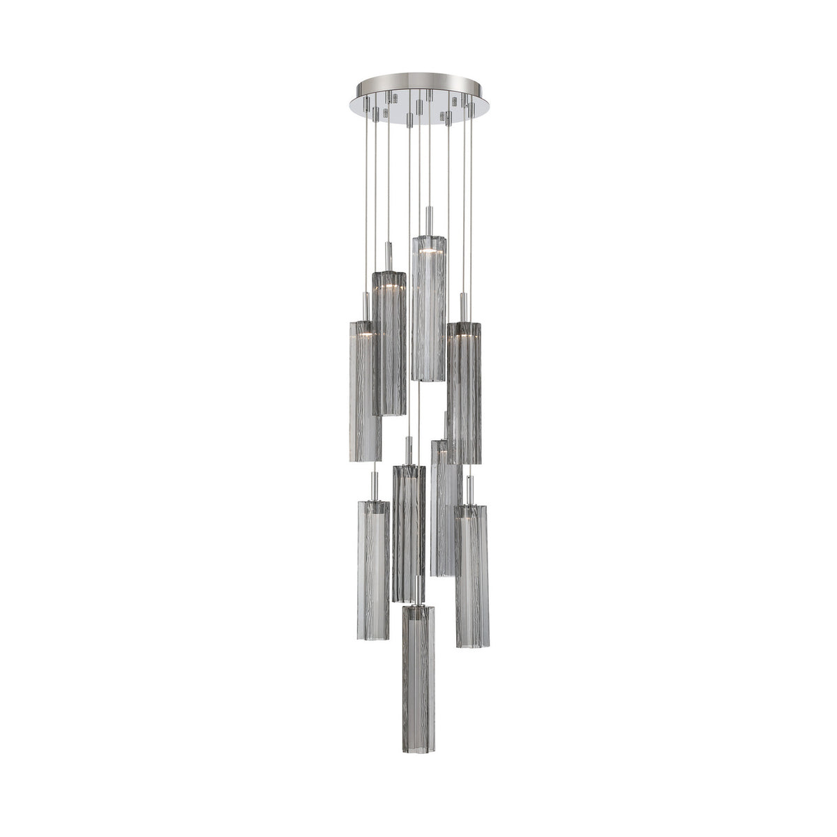 Crystorama Addis 12" LED Multi-Light Pendant Polished Chrome Smoke - detail