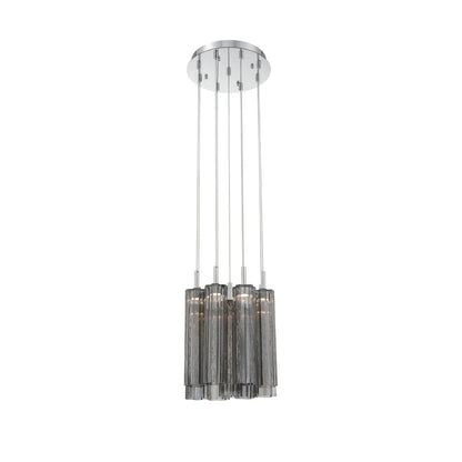 Crystorama Addis 12" LED Multi-Light Pendant Polished Chrome Smoke - detail