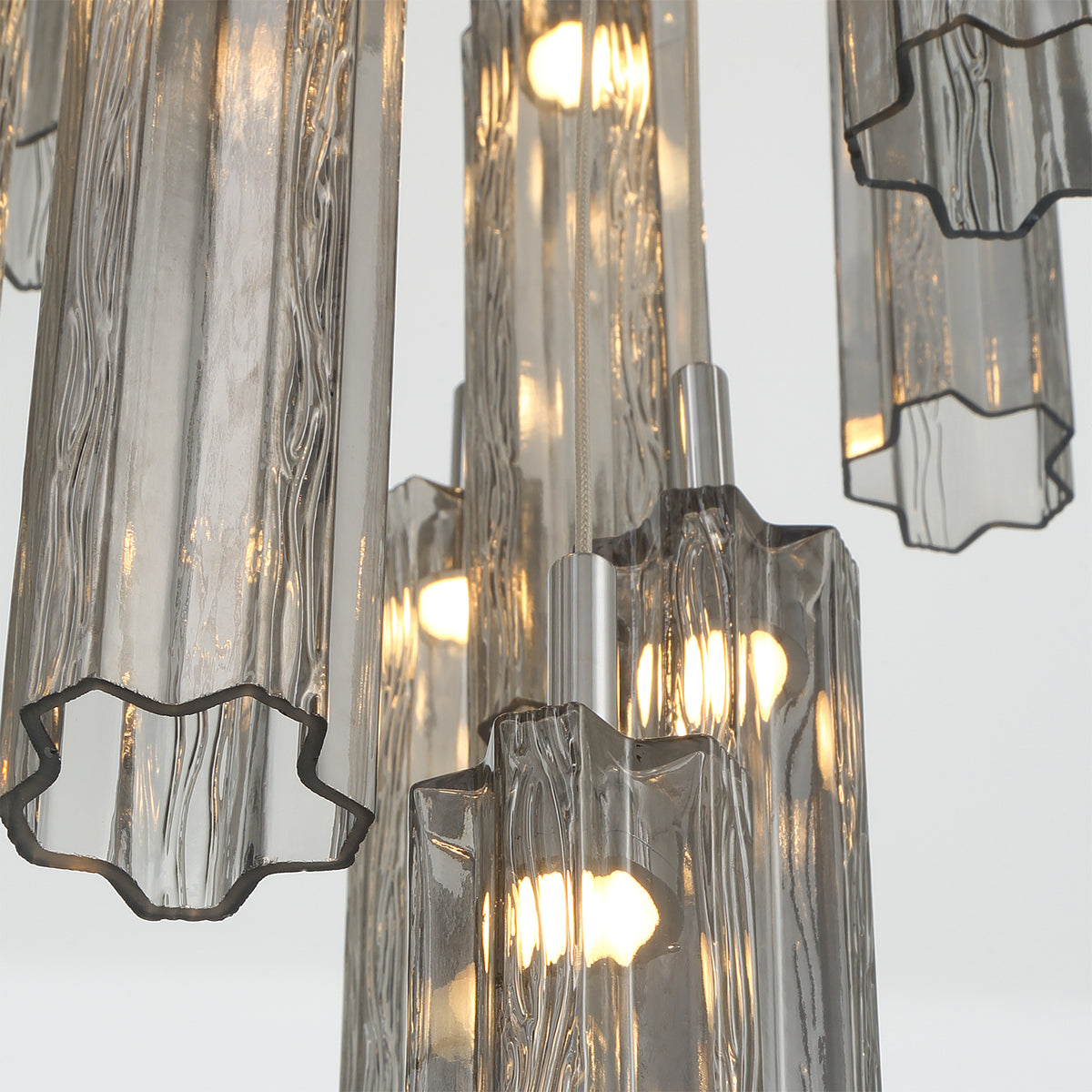 Crystorama Addis 12" LED Multi-Light Pendant Polished Chrome Smoke - detail