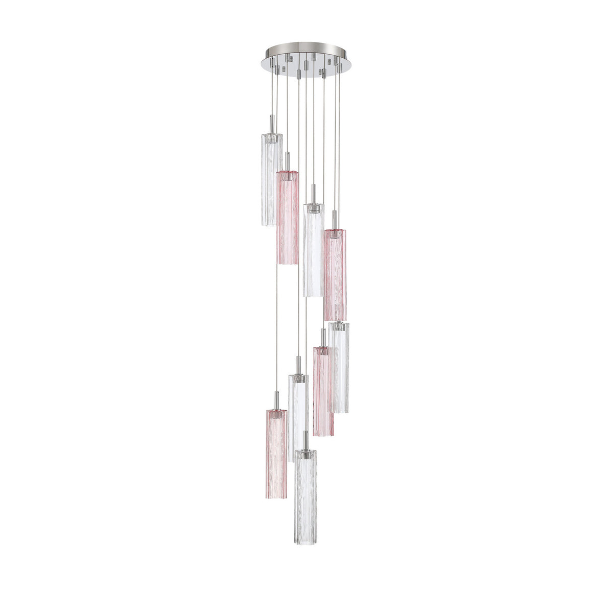 Crystorama Addis 12" LED Multi-Light Pendant Polished Chrome Spring - detail