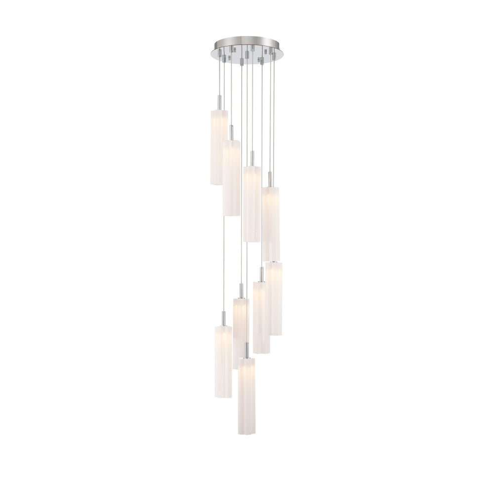 Crystorama Addis 12" LED Multi-Light Pendant Polished Chrome White