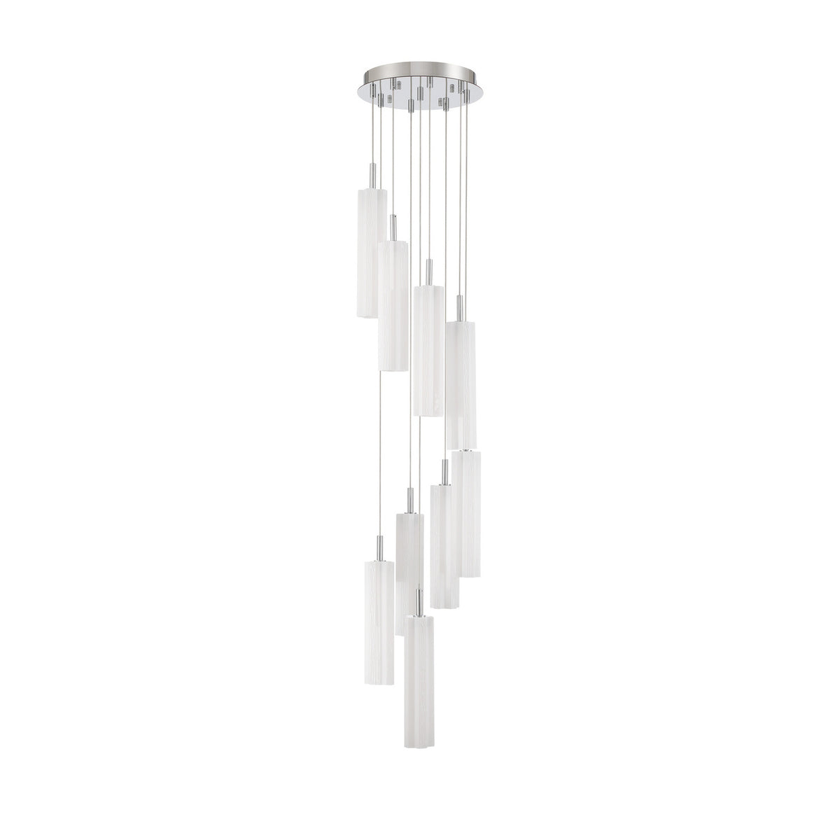 Crystorama Addis 12" LED Multi-Light Pendant Polished Chrome White - detail