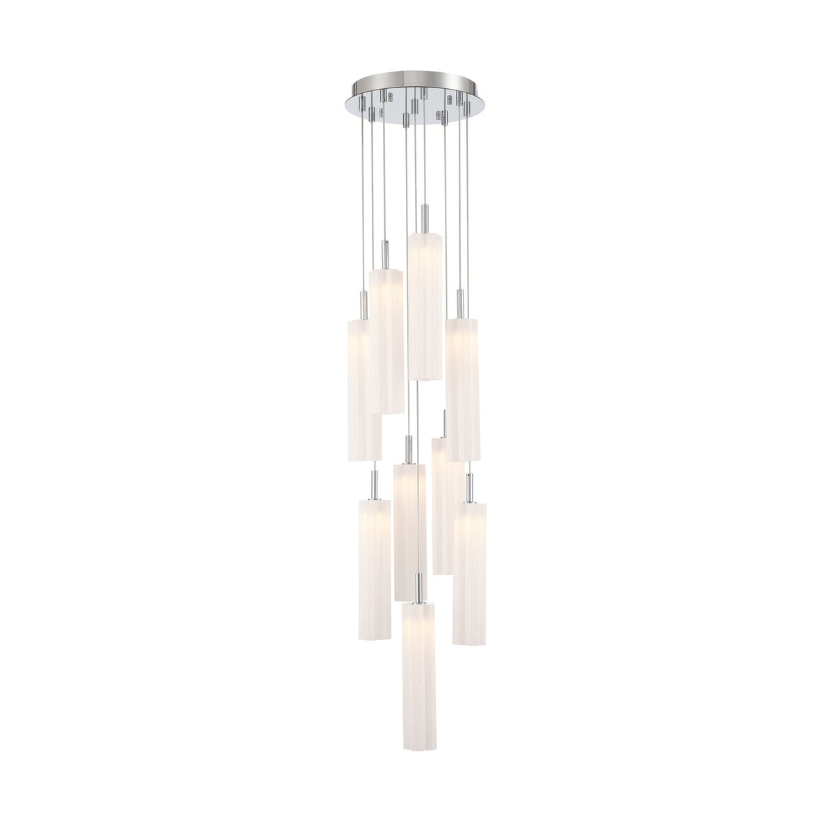 Crystorama Addis 12" LED Multi-Light Pendant Polished Chrome White - detail
