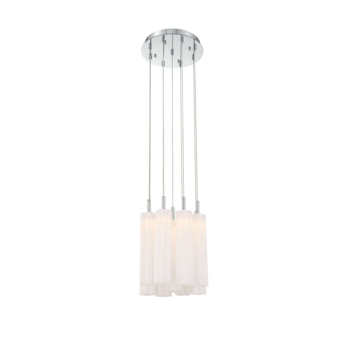 Crystorama Addis 12" LED Multi-Light Pendant Polished Chrome White - detail