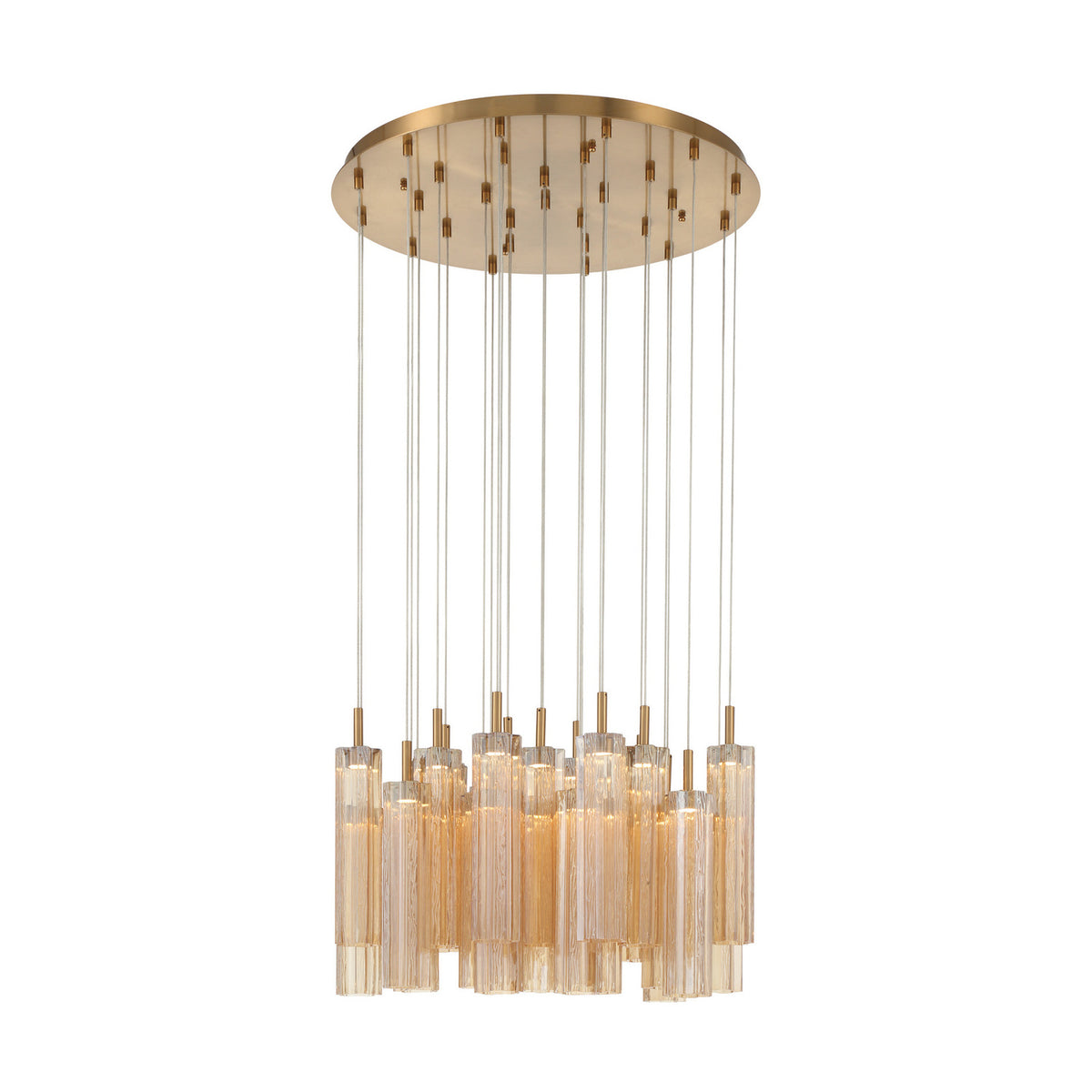 Crystorama Addis 26" LED Multi-Light Pendant Aged Brass Amber - detail
