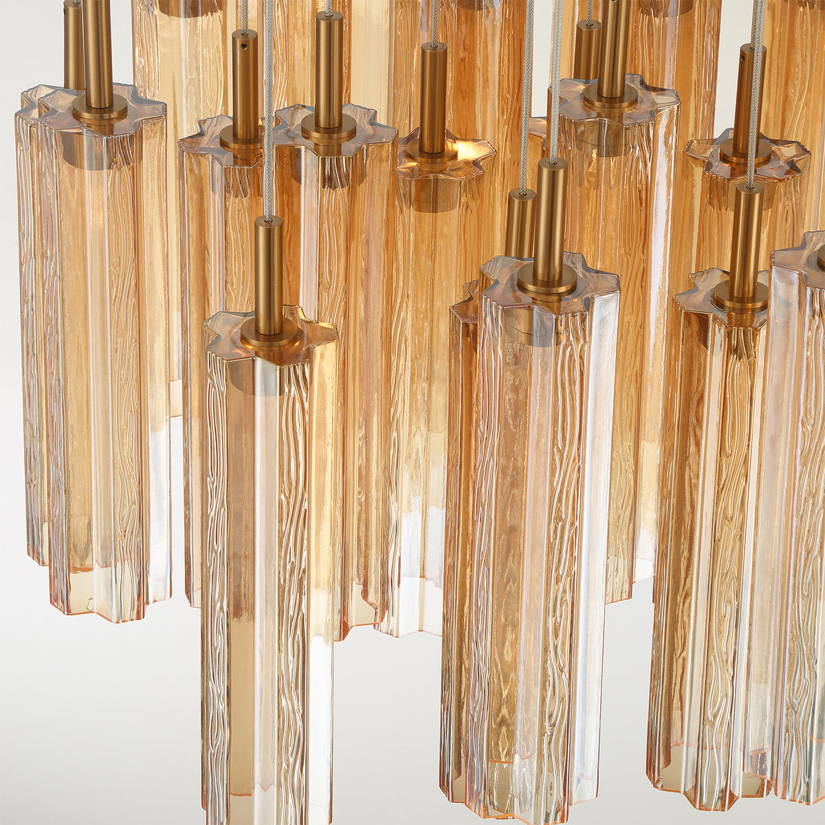 Crystorama Addis 26" LED Multi-Light Pendant Aged Brass Amber - detail