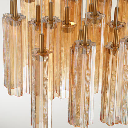 Crystorama Addis 26" LED Multi-Light Pendant Aged Brass Amber - detail