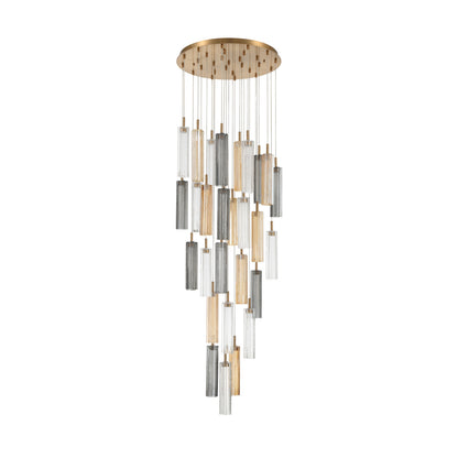 Crystorama Addis 26" LED Multi-Light Pendant Aged Brass Autumn - detail