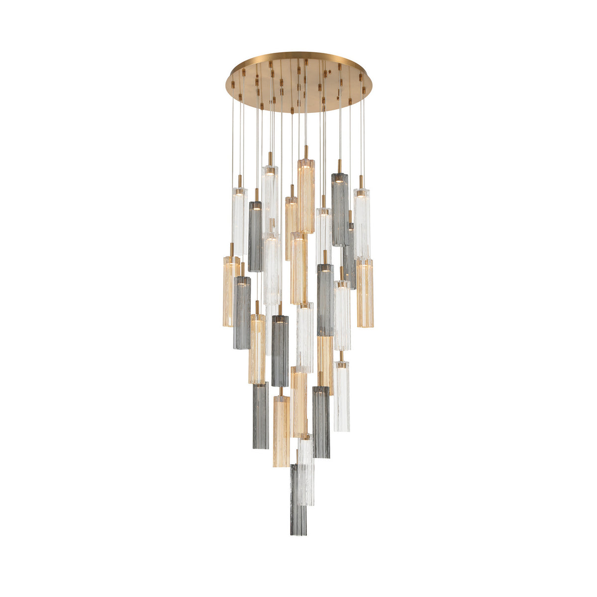 Crystorama Addis 26" LED Multi-Light Pendant Aged Brass Autumn - detail