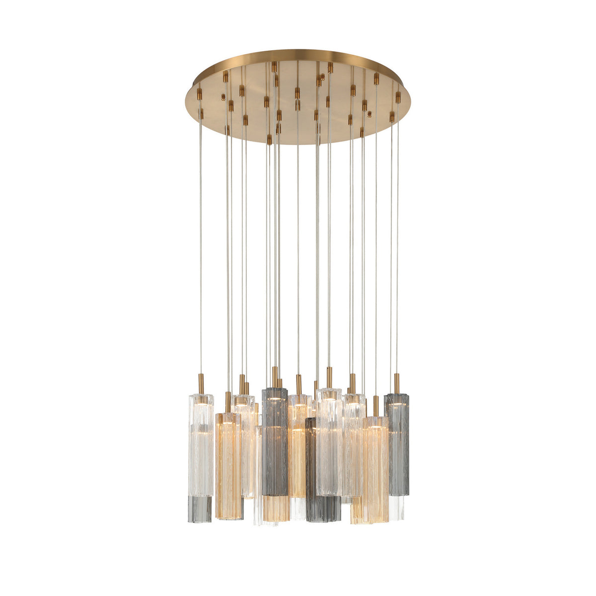 Crystorama Addis 26" LED Multi-Light Pendant Aged Brass Autumn - detail
