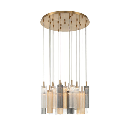 Crystorama Addis 26" LED Multi-Light Pendant Aged Brass Autumn - detail