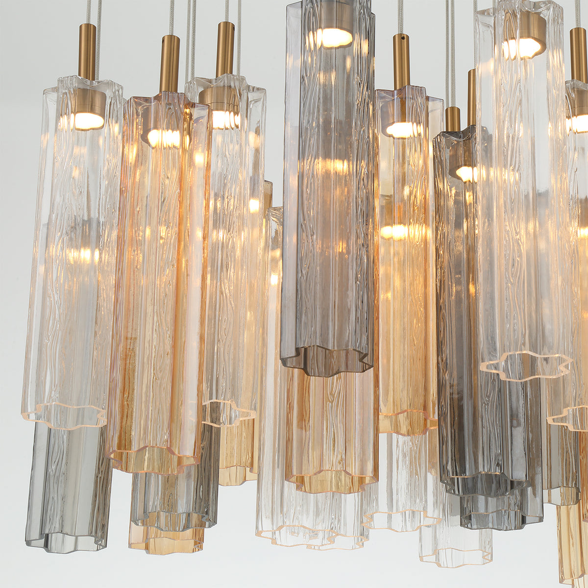 Crystorama Addis 26" LED Multi-Light Pendant Aged Brass Autumn - detail