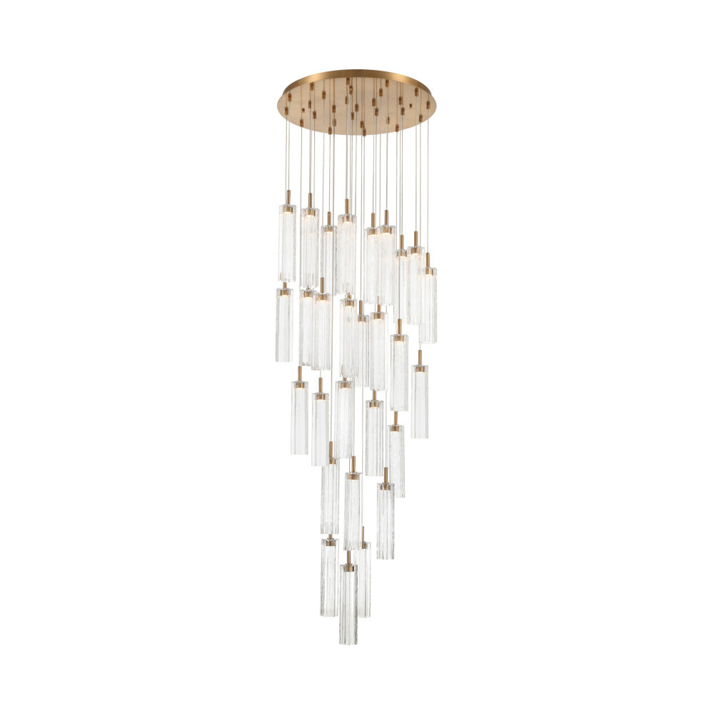 Crystorama Addis 26" LED Multi-Light Pendant Aged Brass Clear