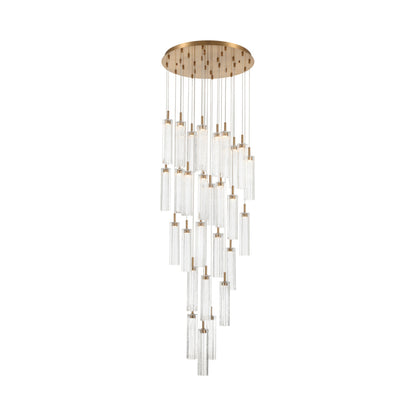 Crystorama Addis 26" LED Multi-Light Pendant Aged Brass Clear