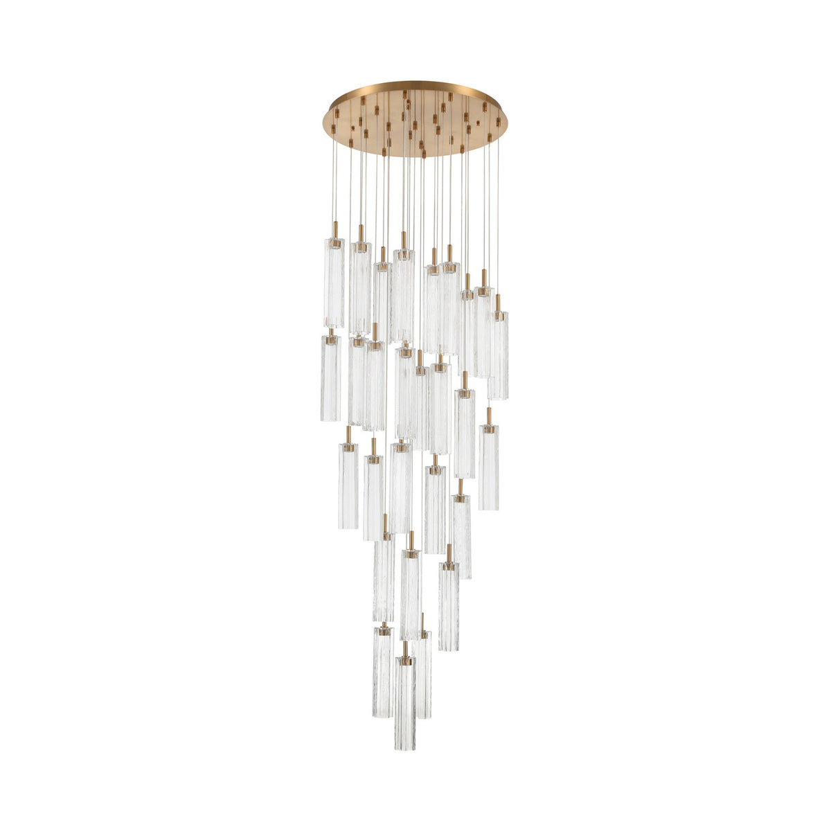 Crystorama Addis 26" LED Multi-Light Pendant Aged Brass Clear - detail