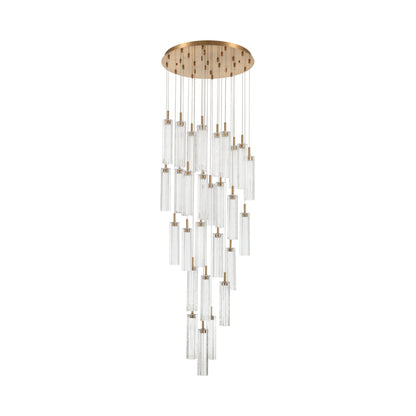 Crystorama Addis 26" LED Multi-Light Pendant Aged Brass Clear - detail