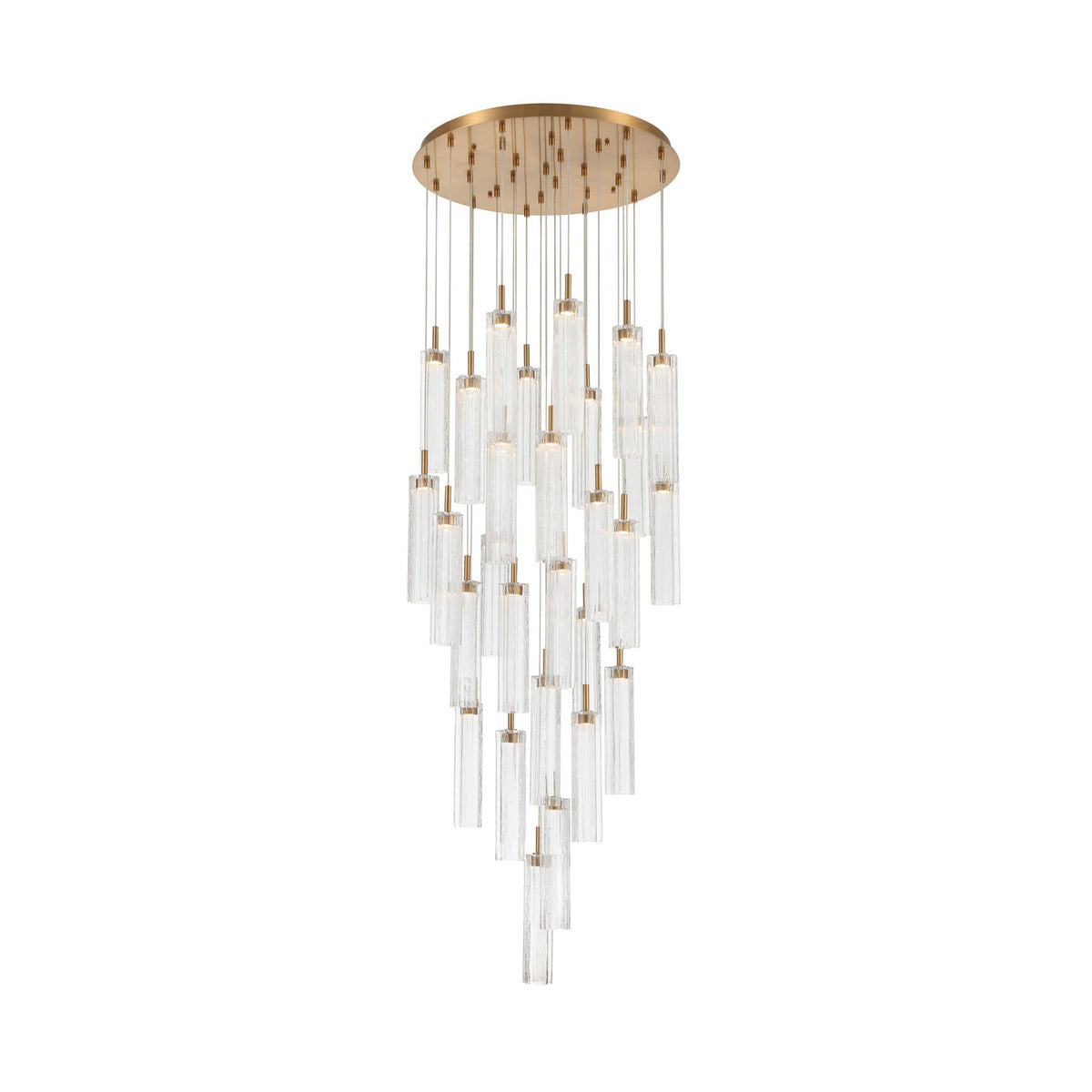 Crystorama Addis 26" LED Multi-Light Pendant Aged Brass Clear - detail