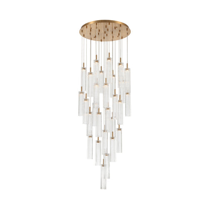 Crystorama Addis 26" LED Multi-Light Pendant Aged Brass Clear - detail