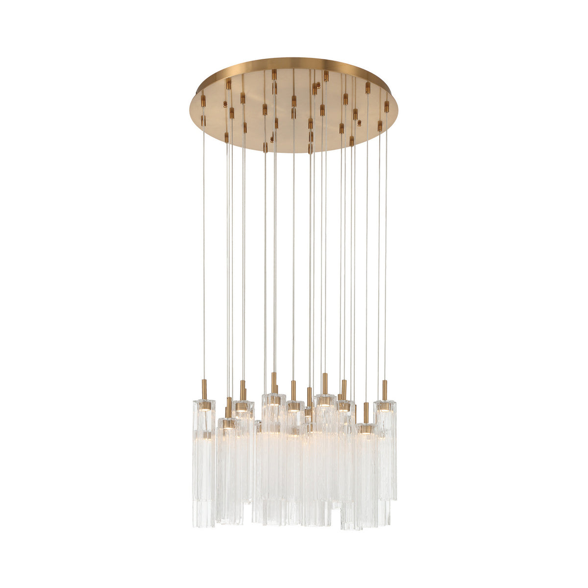 Crystorama Addis 26" LED Multi-Light Pendant Aged Brass Clear - detail