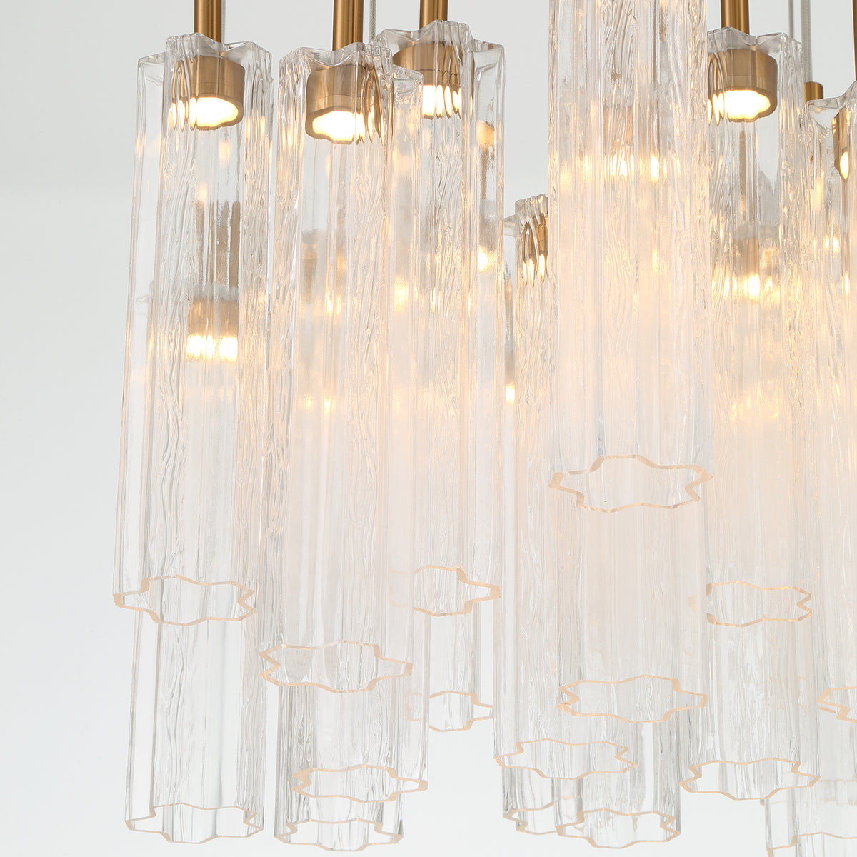 Crystorama Addis 26" LED Multi-Light Pendant Aged Brass Clear - detail
