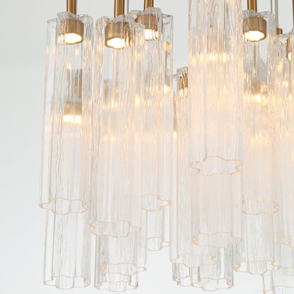 Crystorama Addis 26" LED Multi-Light Pendant Aged Brass Clear - detail