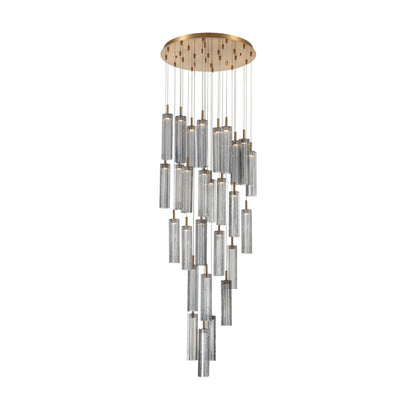 Crystorama Addis 26" LED Multi-Light Pendant Aged Brass Smoke