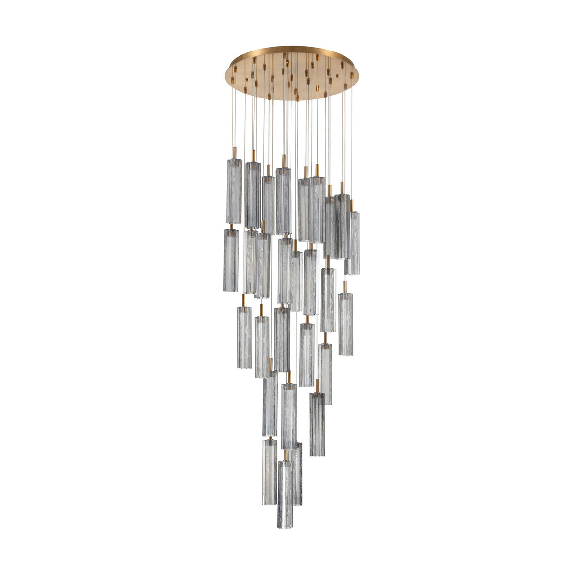 Crystorama Addis 26" LED Multi-Light Pendant Aged Brass Smoke - detail