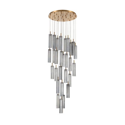 Crystorama Addis 26" LED Multi-Light Pendant Aged Brass Smoke - detail