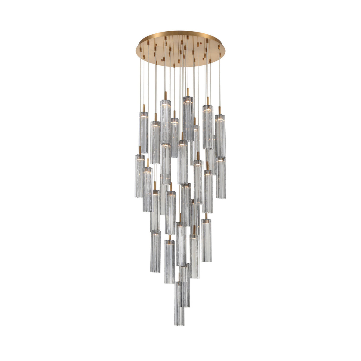 Crystorama Addis 26" LED Multi-Light Pendant Aged Brass Smoke - detail
