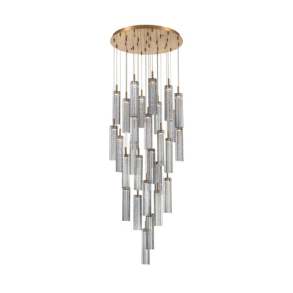 Crystorama Addis 26" LED Multi-Light Pendant Aged Brass Smoke - detail