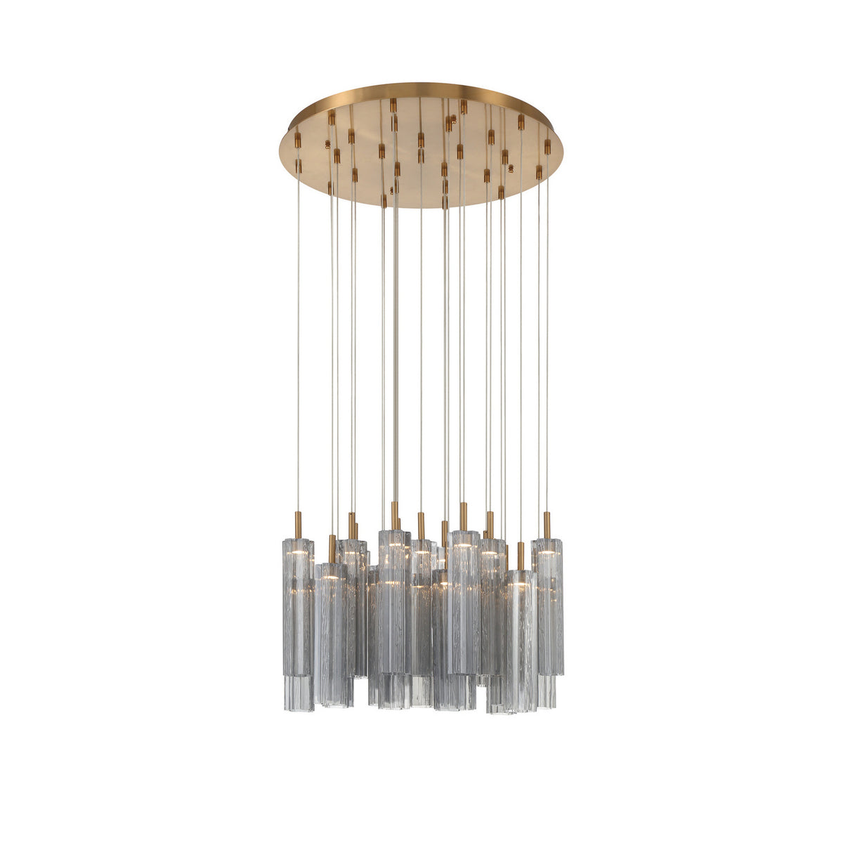 Crystorama Addis 26" LED Multi-Light Pendant Aged Brass Smoke - detail