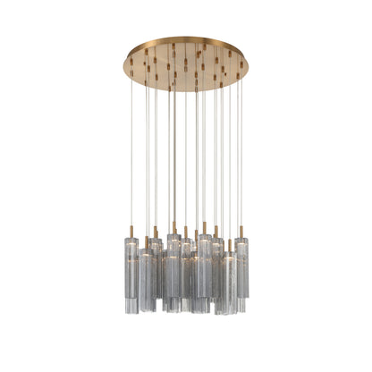 Crystorama Addis 26" LED Multi-Light Pendant Aged Brass Smoke - detail