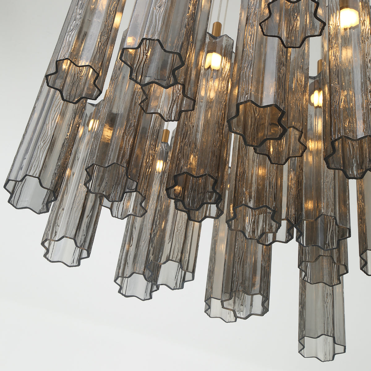 Crystorama Addis 26" LED Multi-Light Pendant Aged Brass Smoke - detail