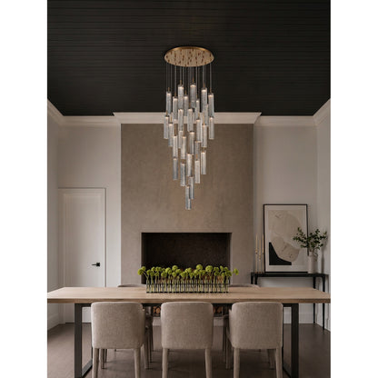 Crystorama Addis 26" LED Multi-Light Pendant Aged Brass Smoke - lifestyle