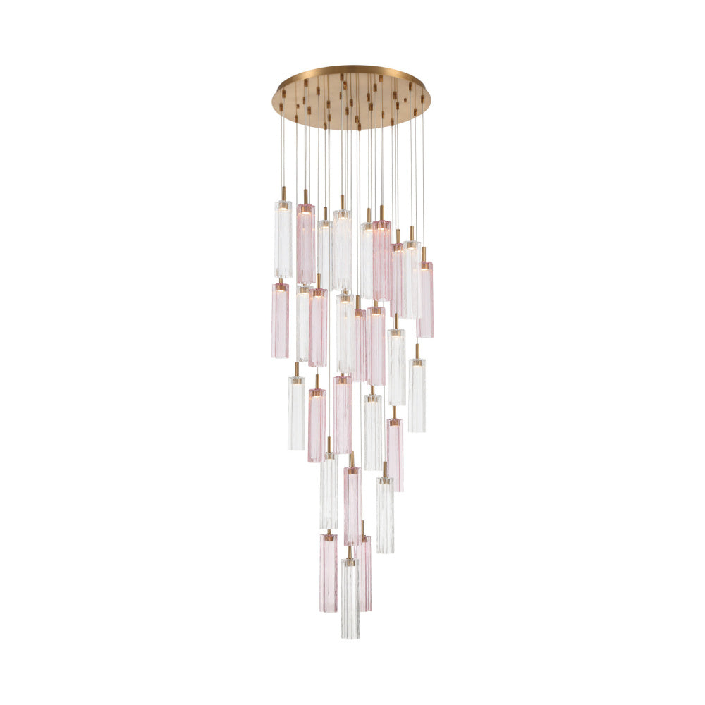 Crystorama Addis 26" LED Multi-Light Pendant Aged Brass Spring