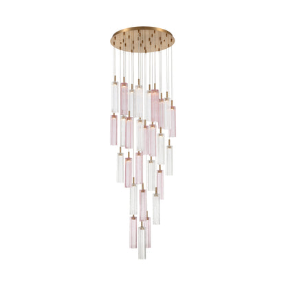 Crystorama Addis 26" LED Multi-Light Pendant Aged Brass Spring