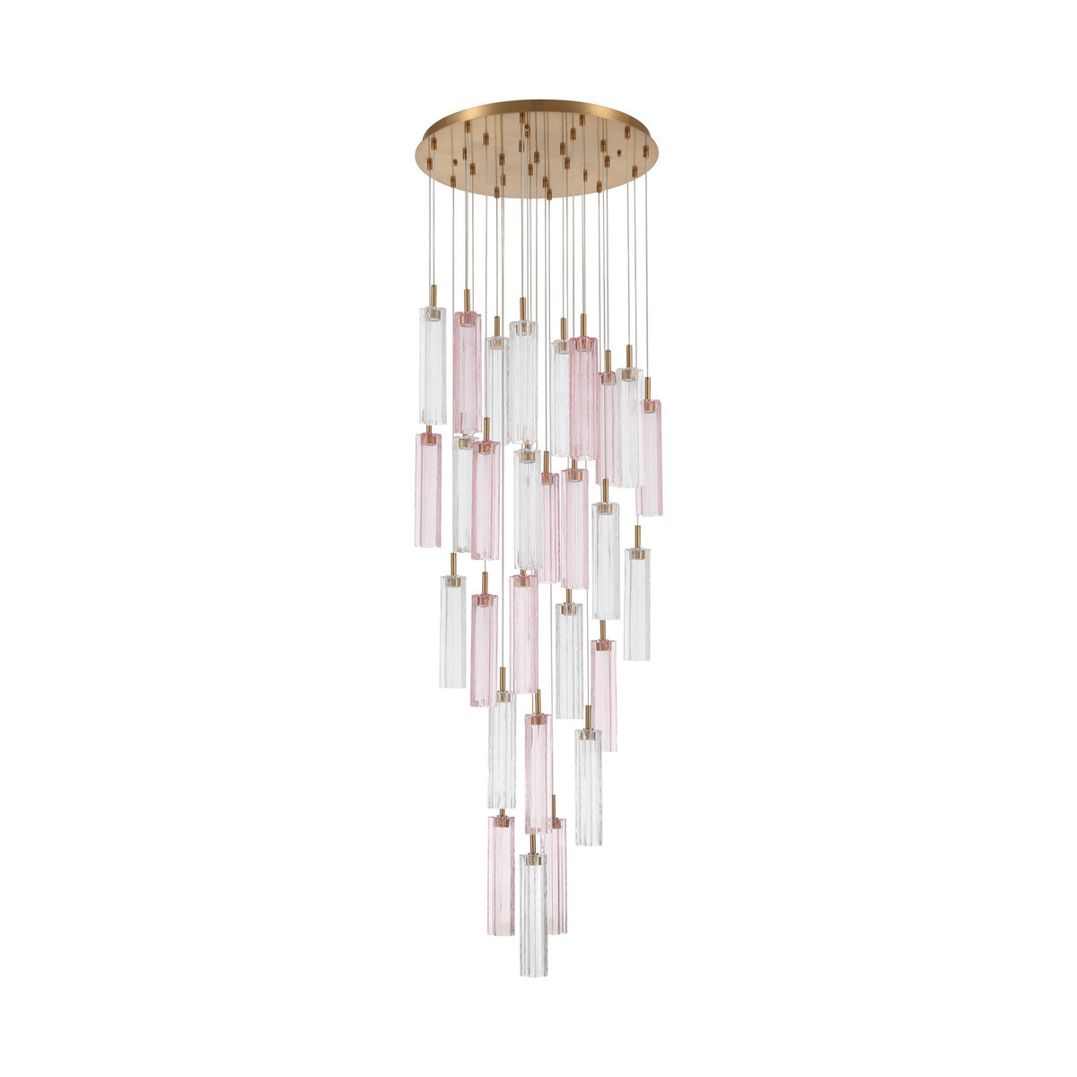 Crystorama Addis 26" LED Multi-Light Pendant Aged Brass Spring - detail