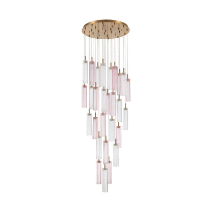 Crystorama Addis 26" LED Multi-Light Pendant Aged Brass Spring - detail