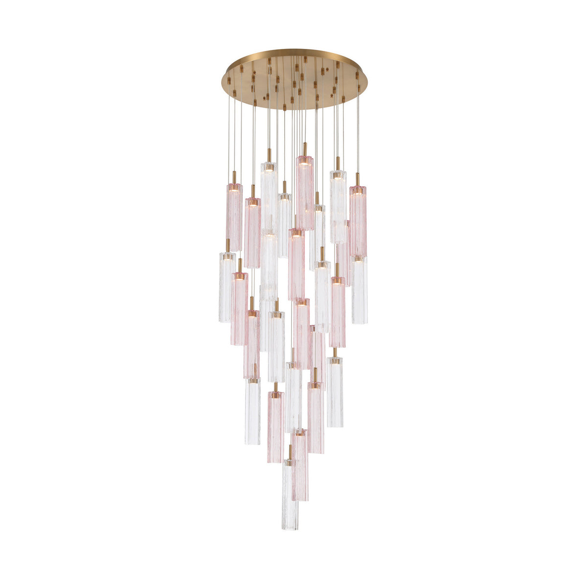 Crystorama Addis 26" LED Multi-Light Pendant Aged Brass Spring - detail